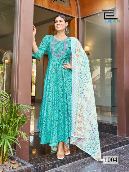 Blue Hills Kohinoor Series 1001-1006 Rayon Kurti With Dupatta (750x06)