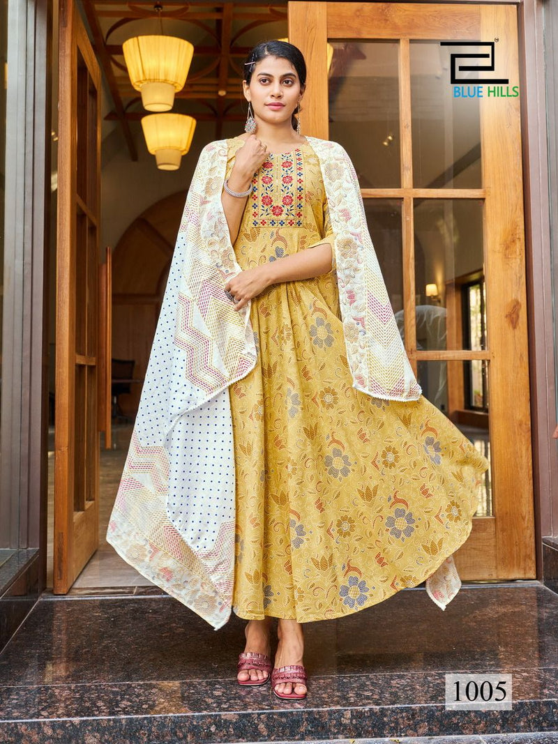 Blue Hills Kohinoor Series 1001-1006 Rayon Kurti With Dupatta (750x06)