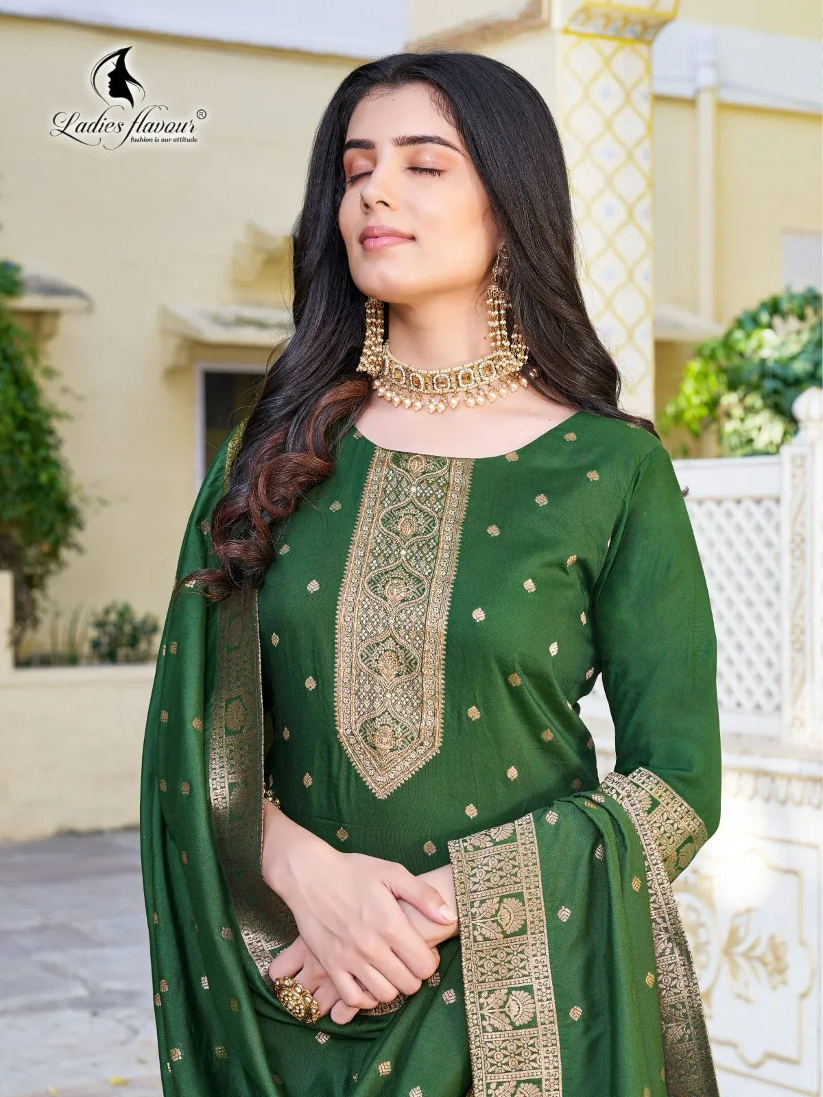 Ladies Flavour Blossom Kurti with Bottom Dupatta Chanderi Catalog 4 Pcs (1195x04)