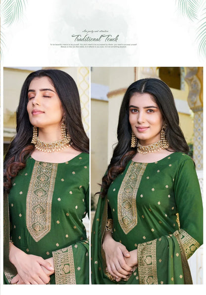Ladies Flavour Blossom Kurti with Bottom Dupatta Chanderi Catalog 4 Pcs (1195x04)