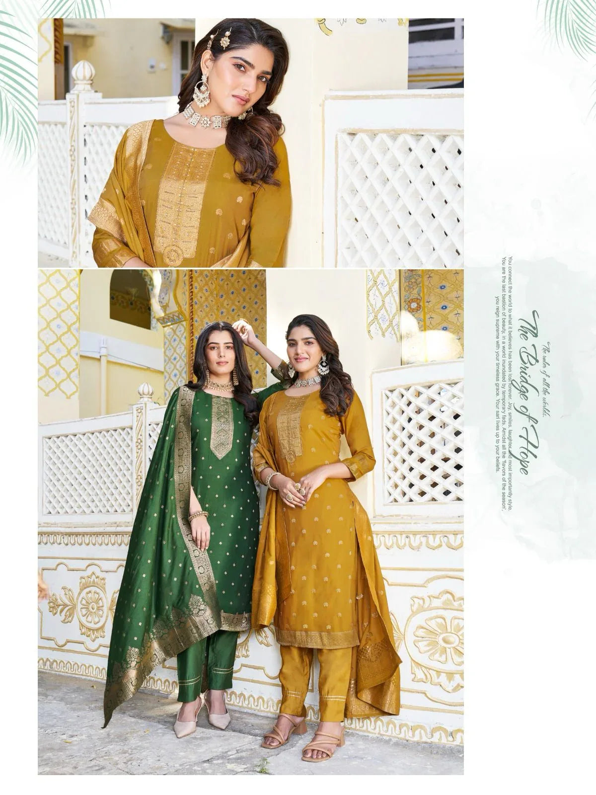 Ladies Flavour Blossom Kurti with Bottom Dupatta Chanderi Catalog 4 Pcs (1195x04)