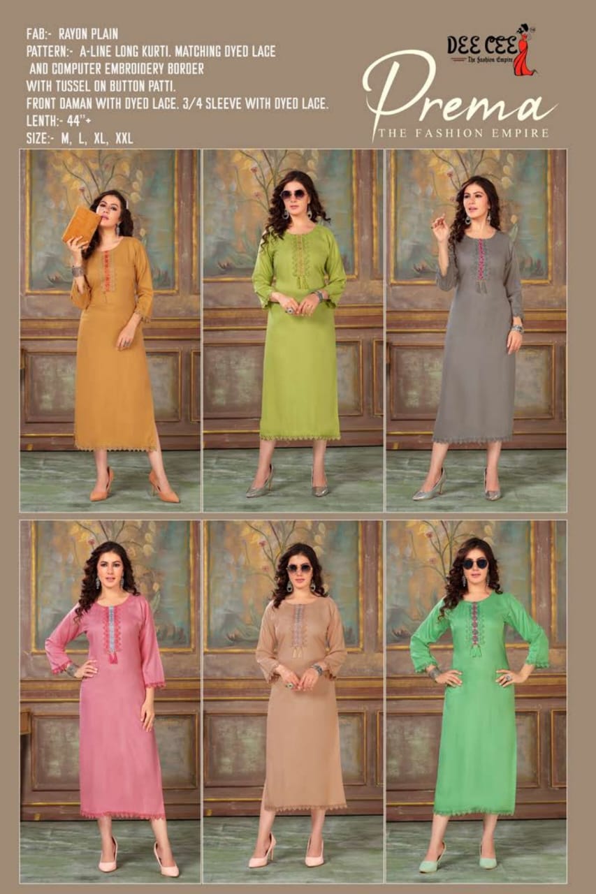 Prema Deecee 1001-1006 Series Latest Designer Kurti Set (325x06).