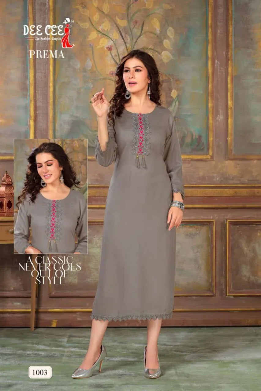 Prema Deecee 1001-1006 Series Latest Designer Kurti Set (325x06).