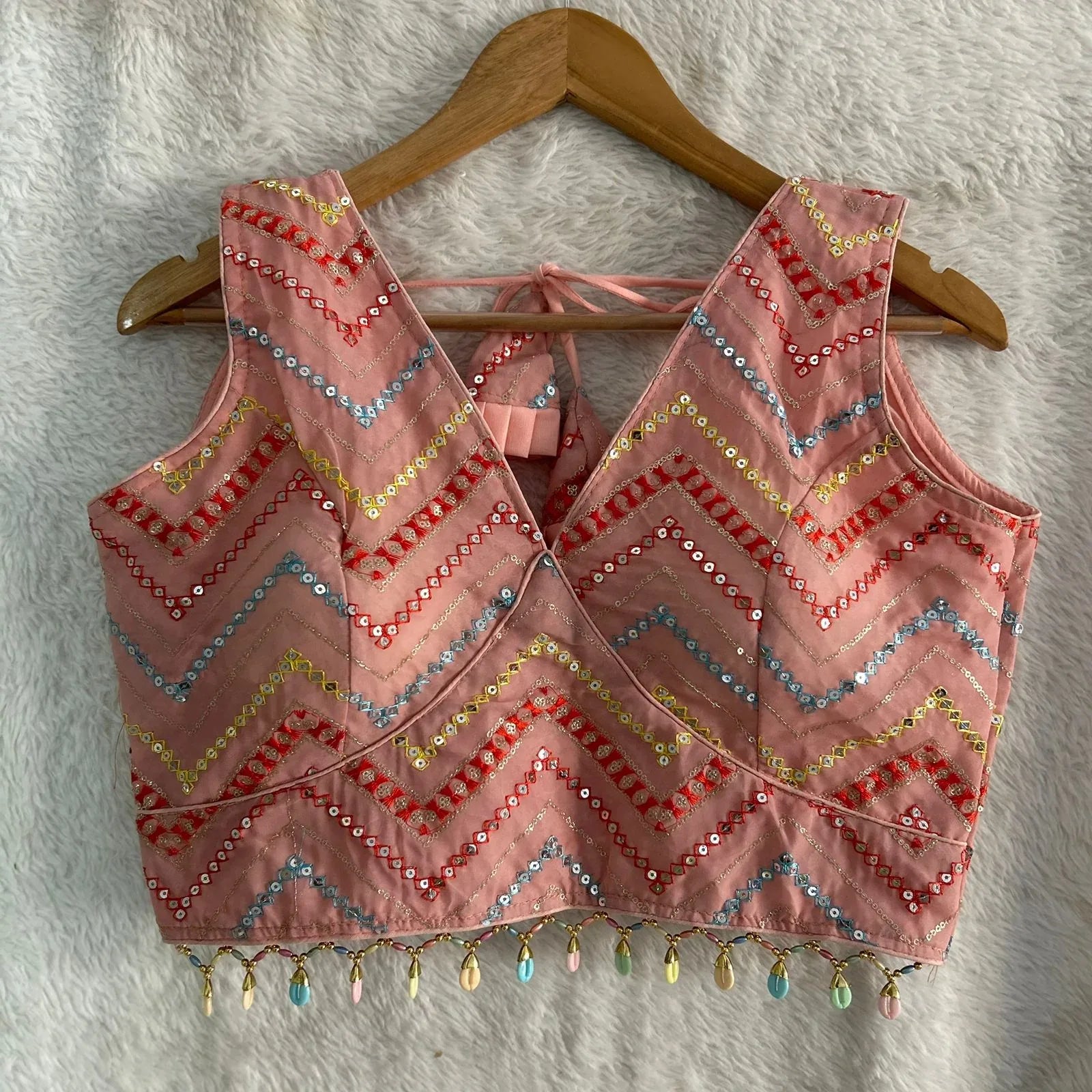 New Year Special Traditional Heavy Fox Georgette Blouse