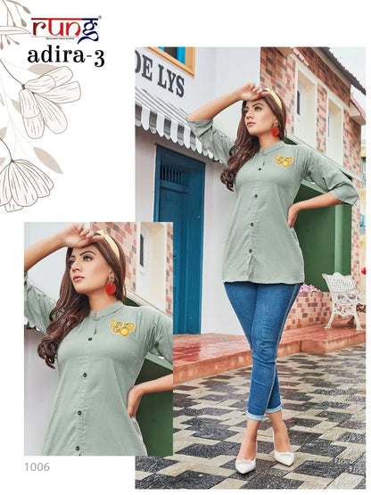 Rung Adira Vol 3 Fancy Rayon Embroidery Tops Catalog (250x10)