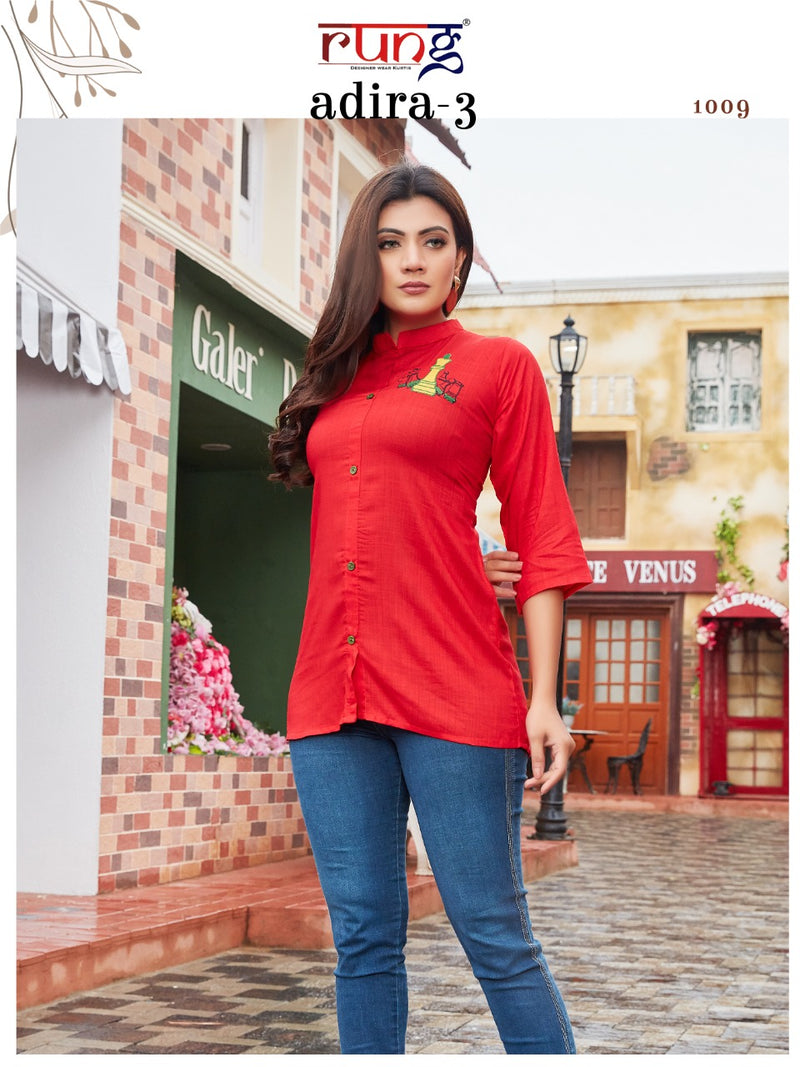 Rung Adira Vol 3 Fancy Rayon Embroidery Tops Catalog (250x10)