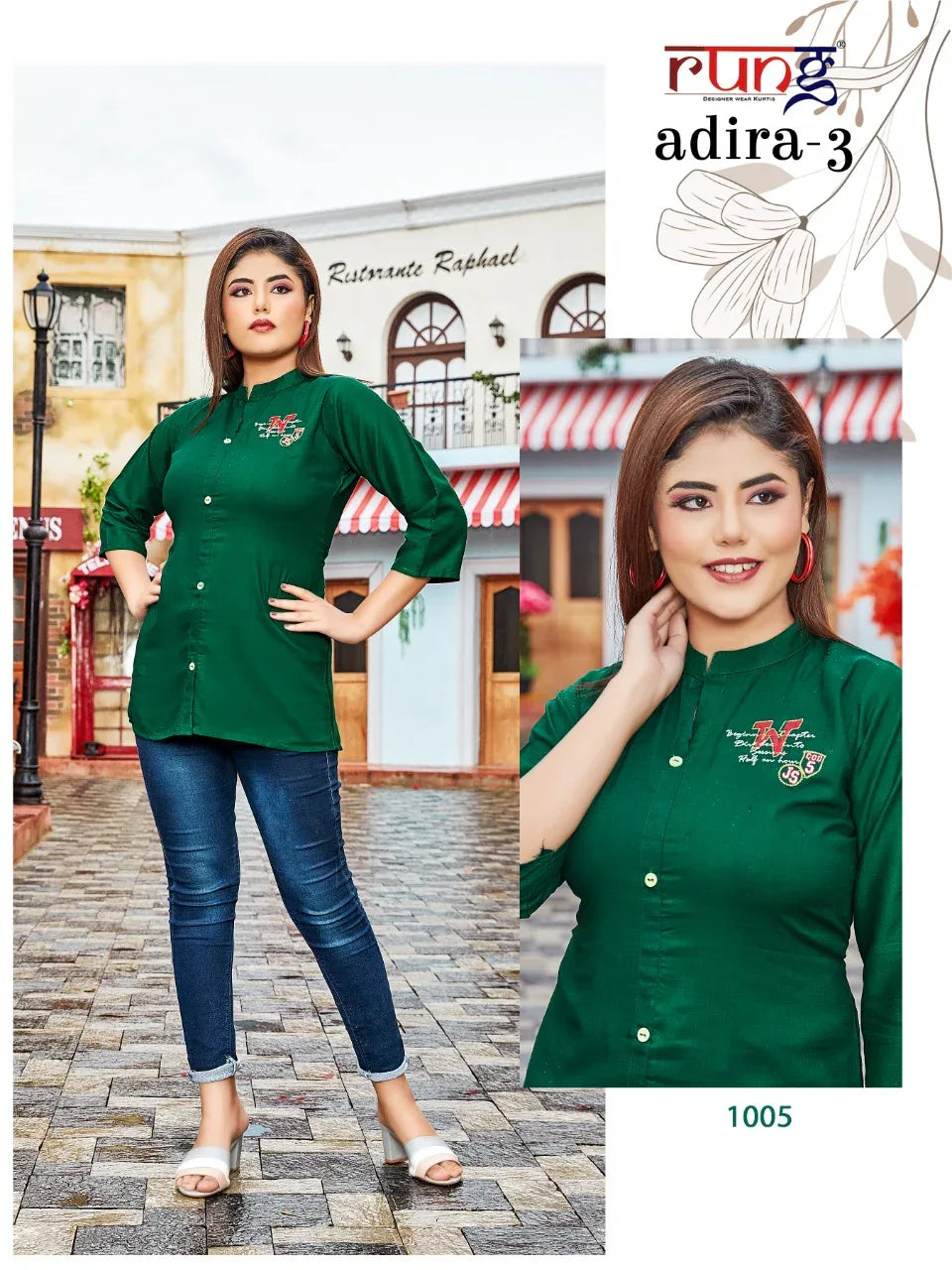 Rung Adira Vol 3 Fancy Rayon Embroidery Tops Catalog (250x10)