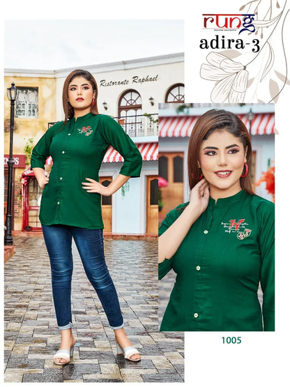 Rung Adira Vol 3 Fancy Rayon Embroidery Tops Catalog (250x10)