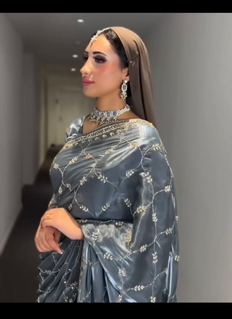 Beautiful Designer Heavy Georgette Exclusive Sequanc Saree Design 5309