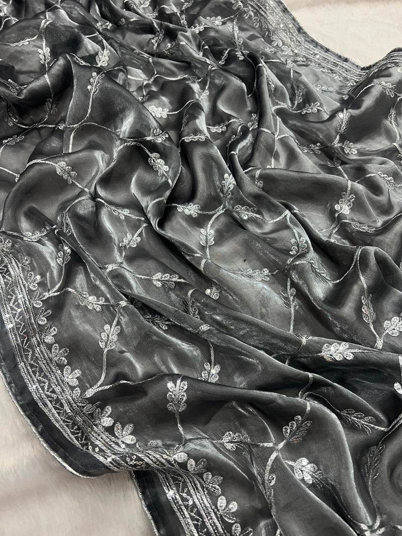 Beautiful Designer Heavy Georgette Exclusive Sequanc Saree Design 5309