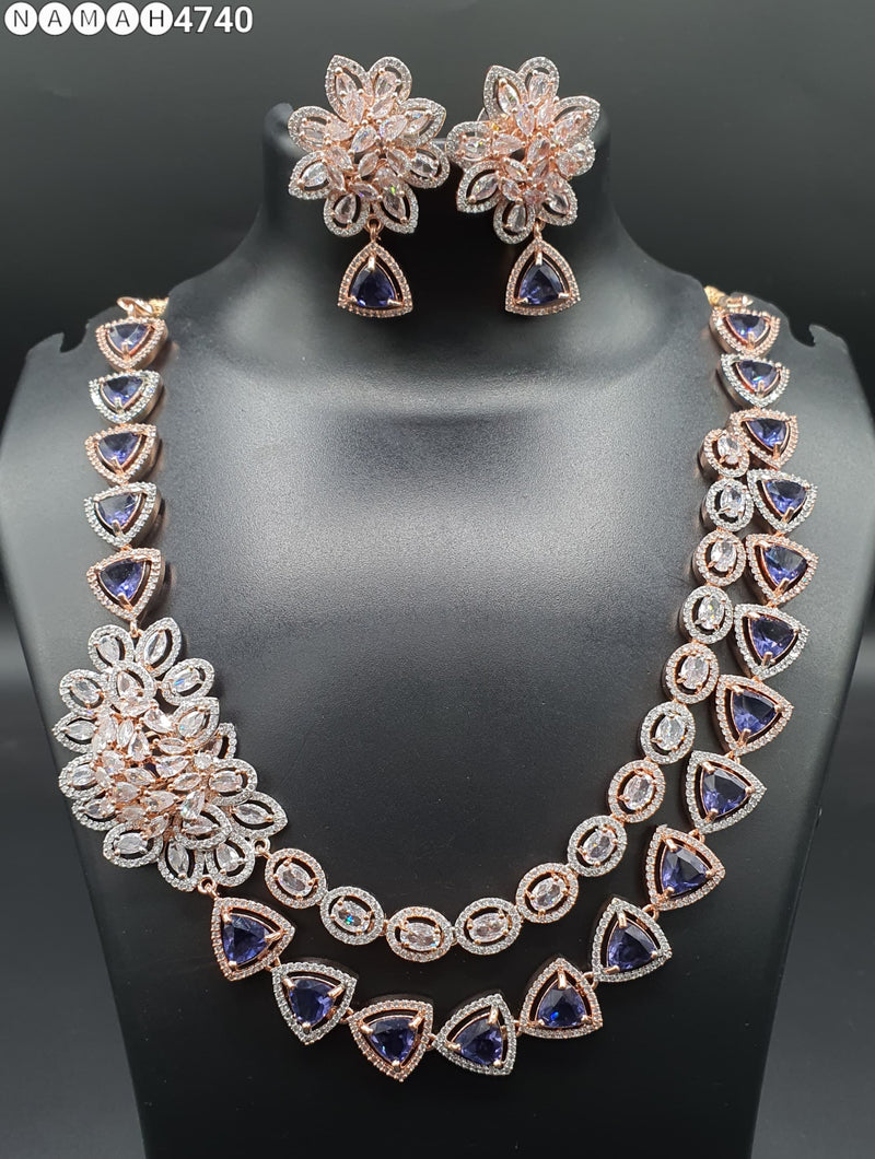 Beautiful American Diamond Jewellery Antique Set with Earrings