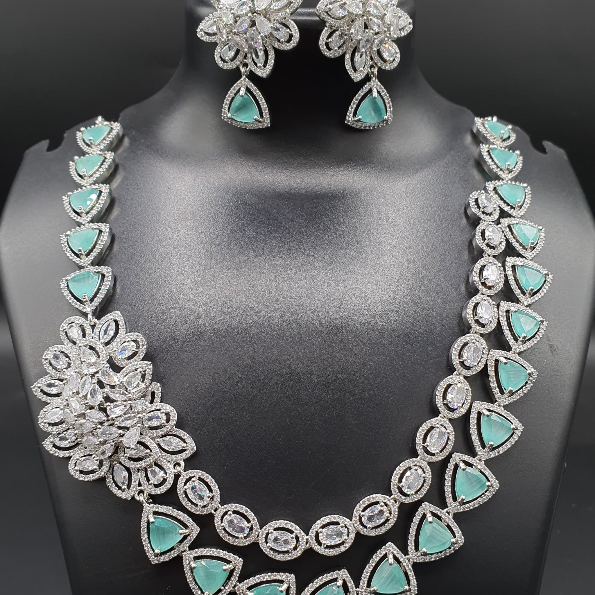 Beautiful American Diamond Jewellery Antique Set with Earrings