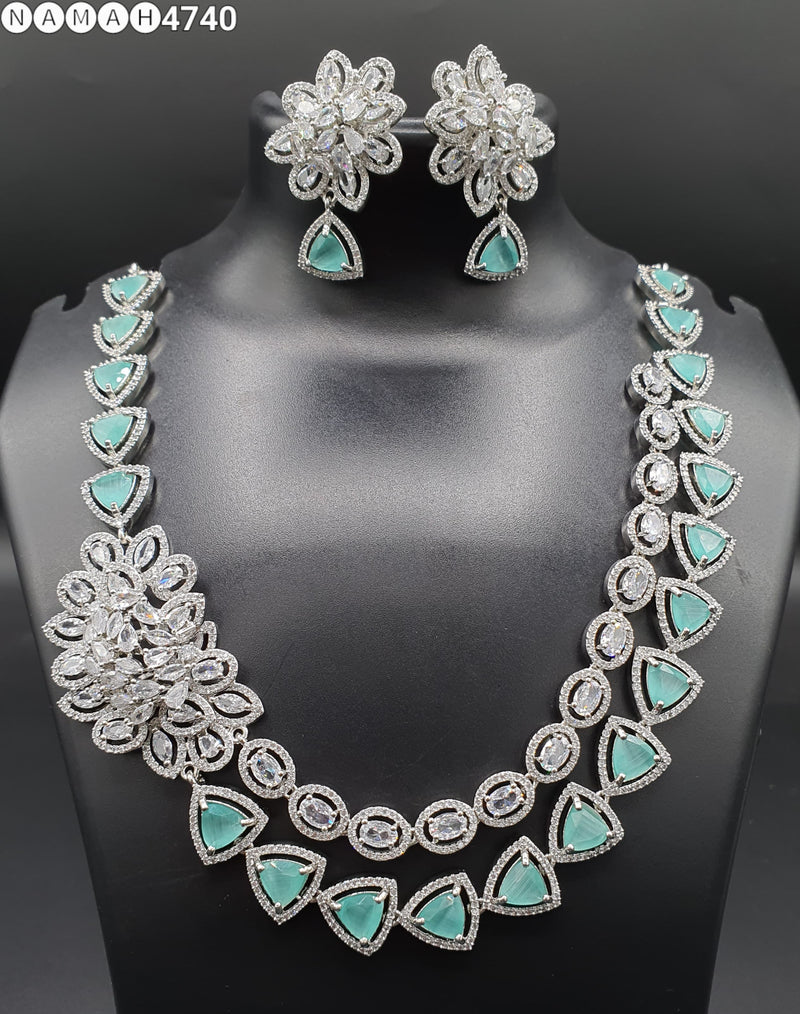 Beautiful American Diamond Jewellery Antique Set with Earrings