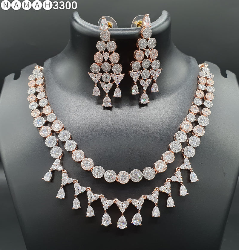 Beautiful American Diamond Jewellery Antique Set with Earrings