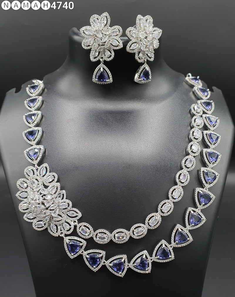 Beautiful American Diamond Jewellery Antique Set with Earrings