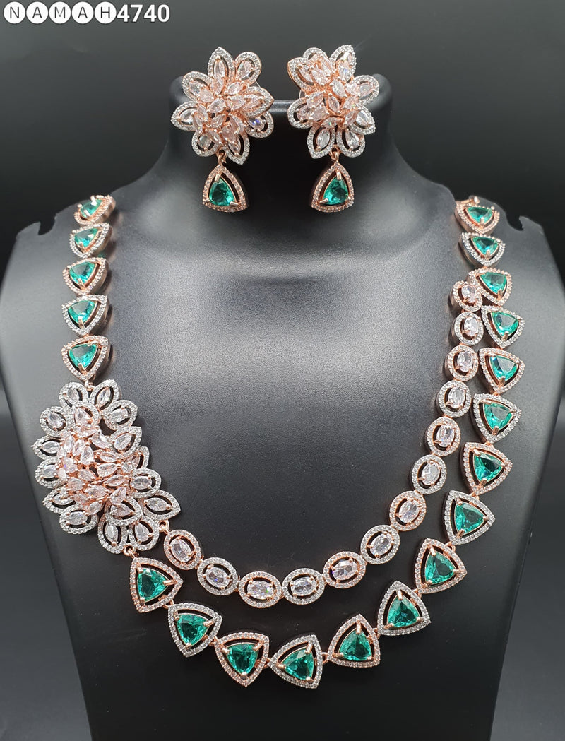 Beautiful American Diamond Jewellery Antique Set with Earrings