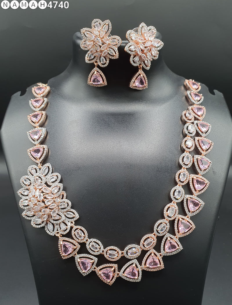 Beautiful American Diamond Jewellery Antique Set with Earrings