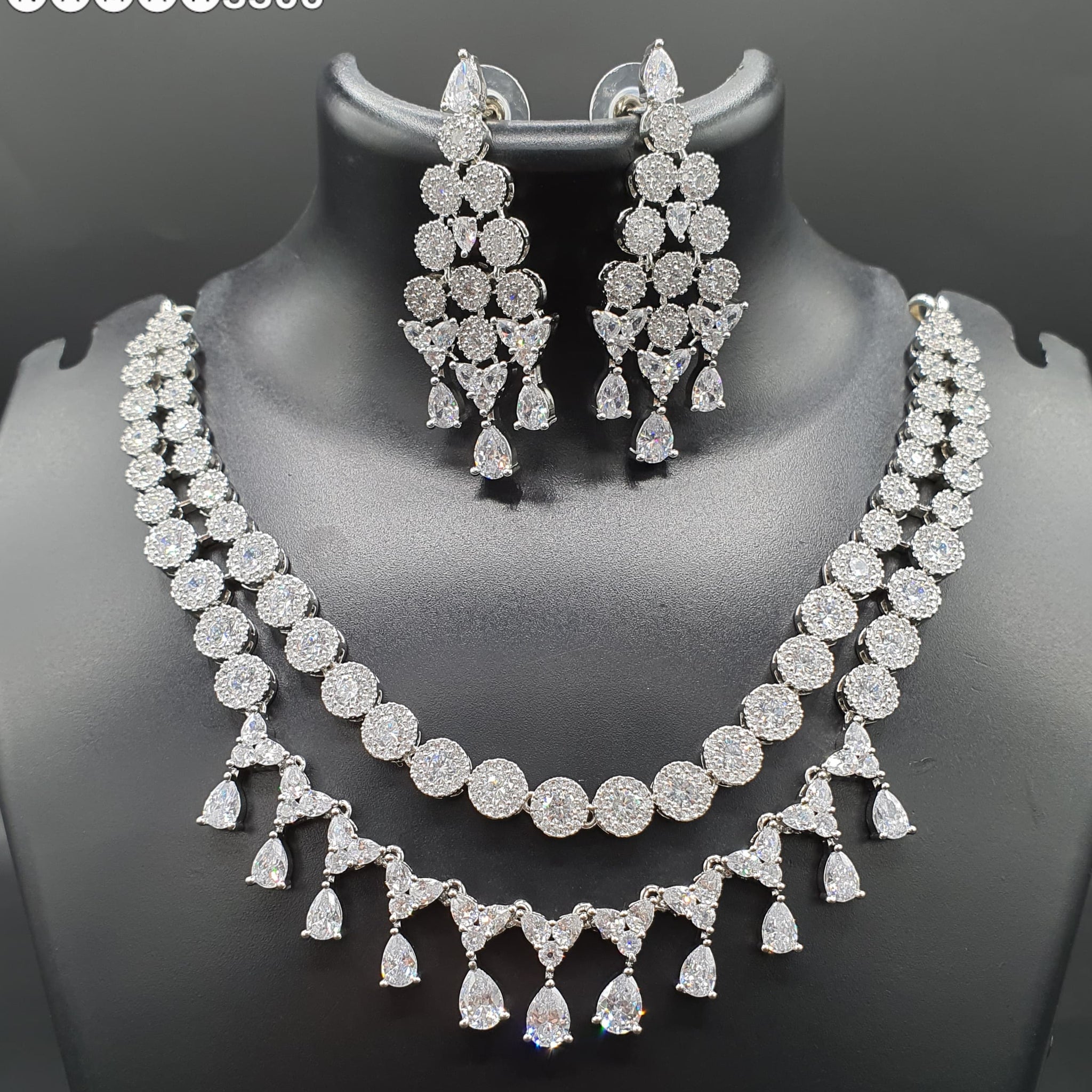 Beautiful American Diamond Jewellery Antique Set with Earrings