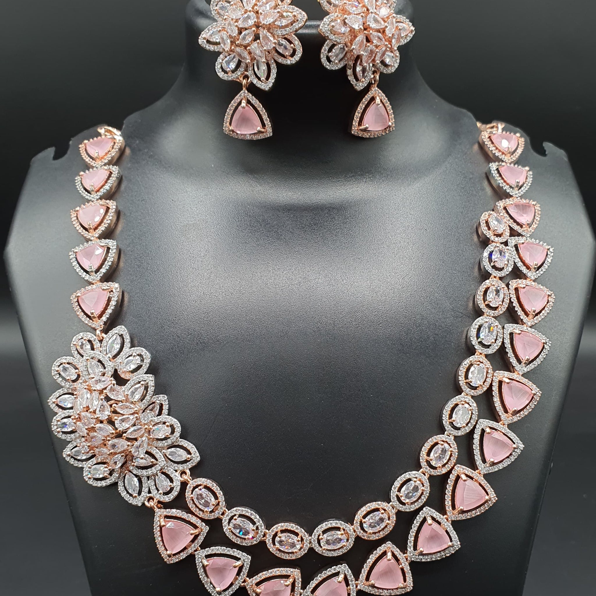 Beautiful American Diamond Jewellery Antique Set with Earrings