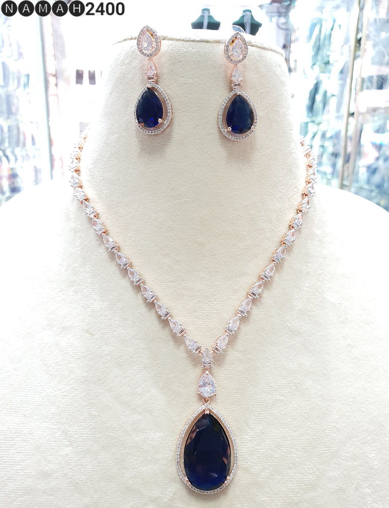 Beautiful American Diamond Jewellery Antique Set with Earrings