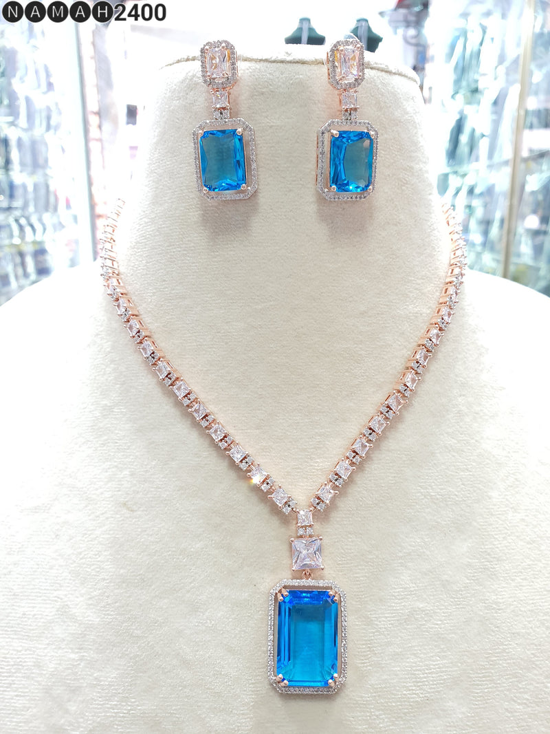 Beautiful American Diamond Jewellery Antique Set with Earrings