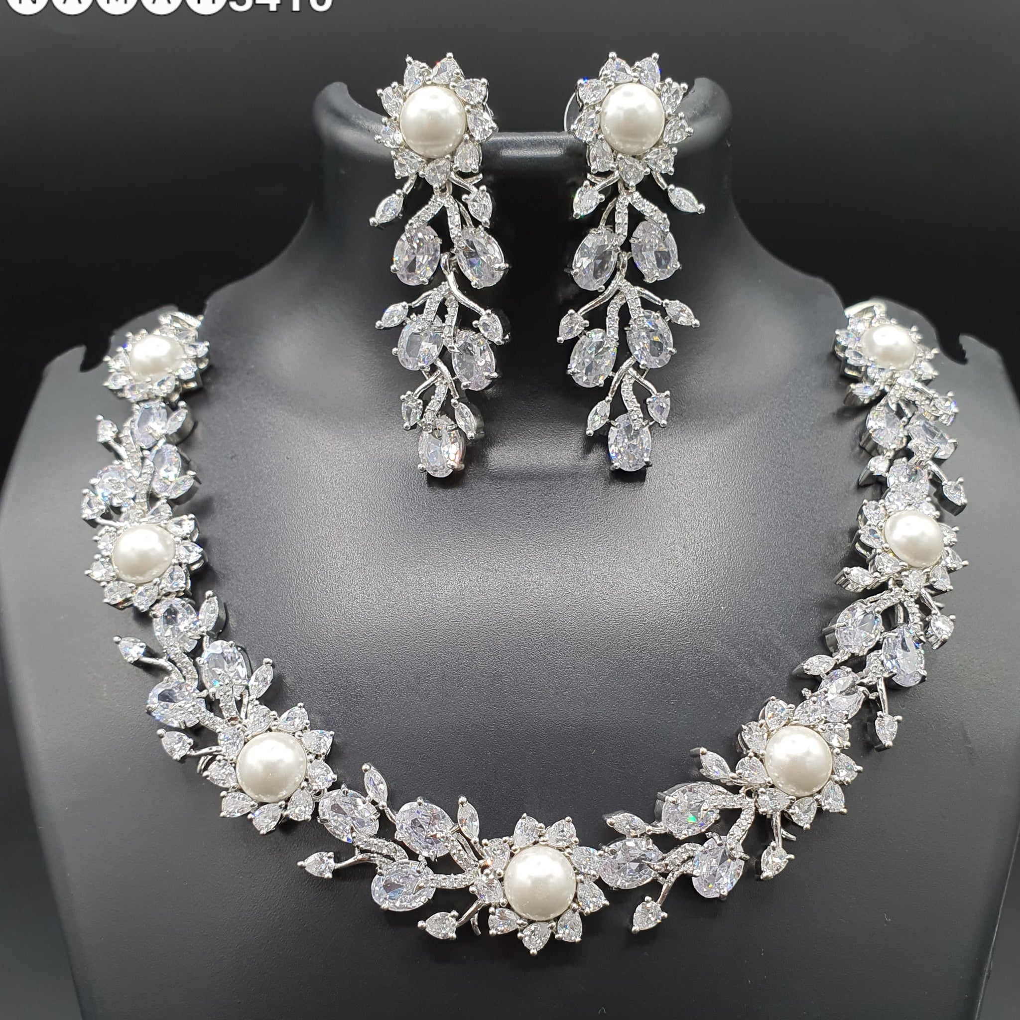 Beautiful American Diamond Jewellery Antique Set with Earrings