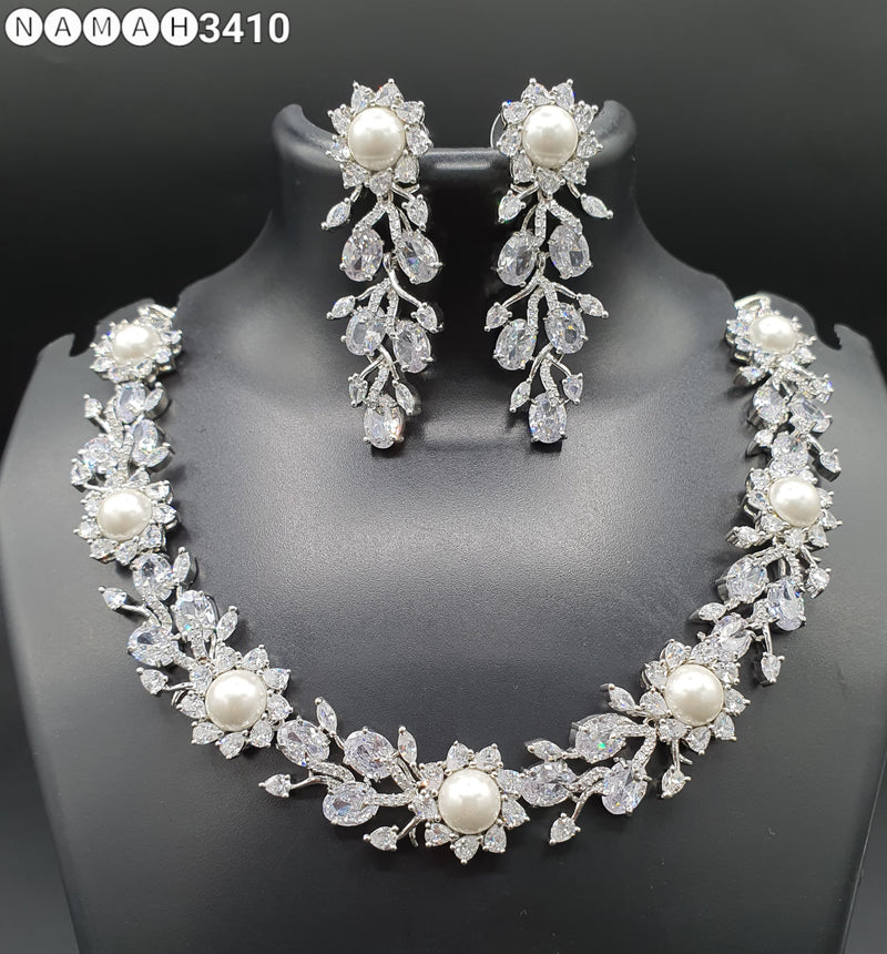 Beautiful American Diamond Jewellery Antique Set with Earrings