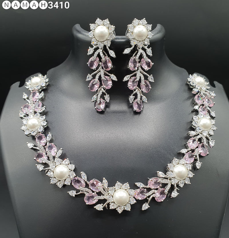 Beautiful American Diamond Jewellery Antique Set with Earrings