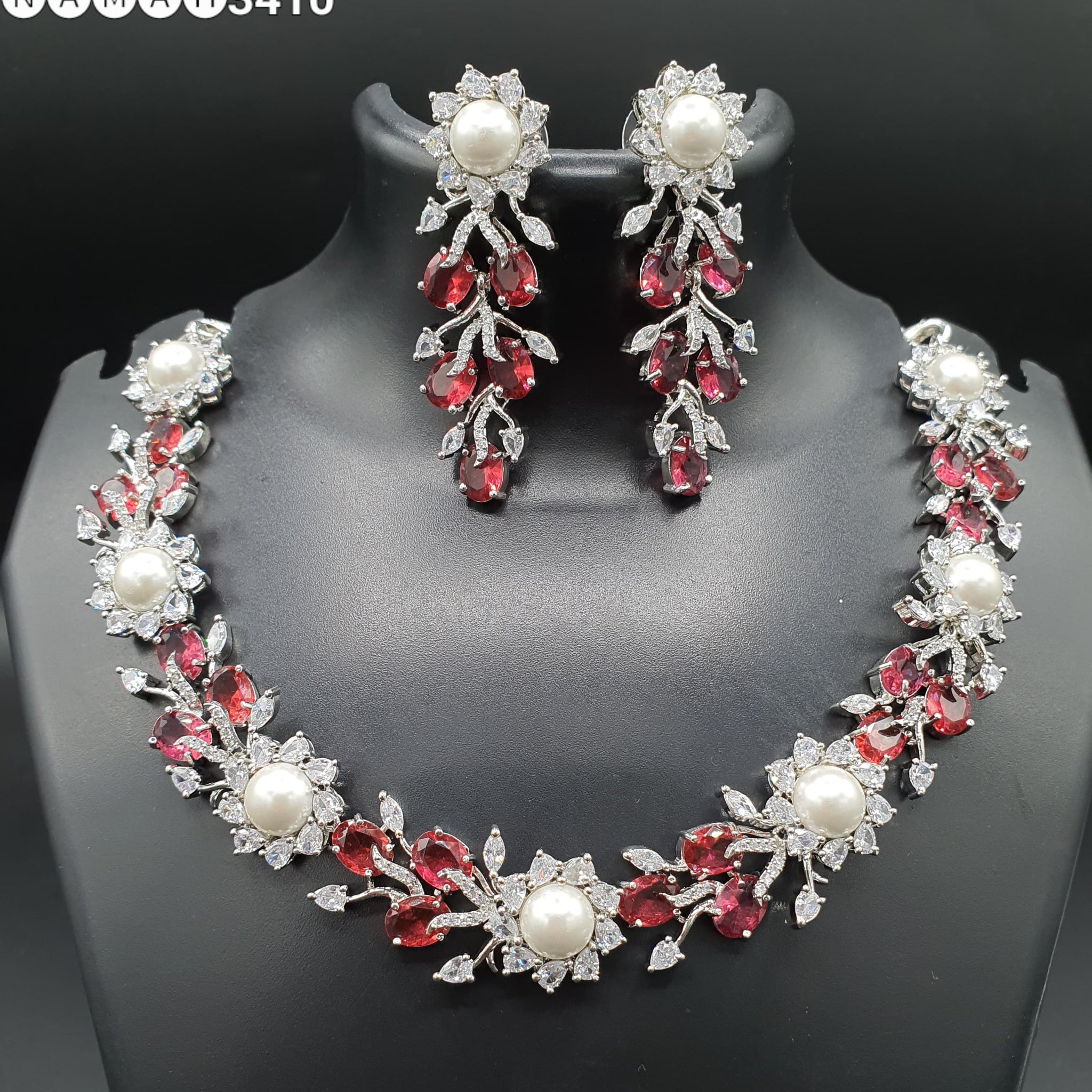 Beautiful American Diamond Jewellery Antique Set with Earrings