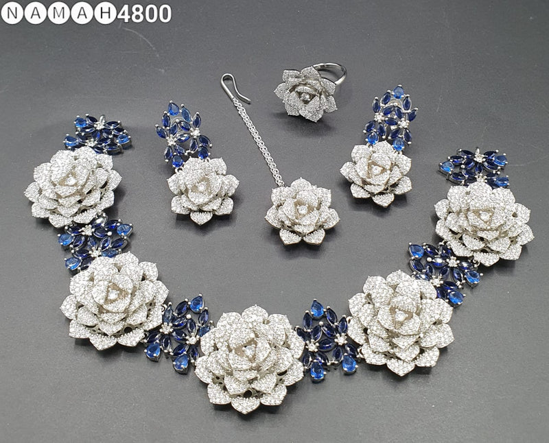 Beautiful American Diamond Jewellery Antique Set with Earrings