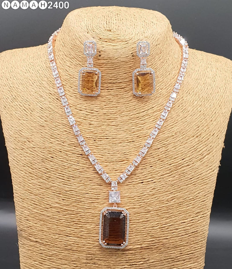 Beautiful American Diamond Jewellery Antique Set with Earrings