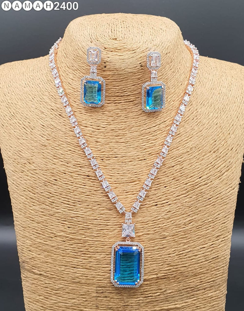 Beautiful American Diamond Jewellery Antique Set with Earrings
