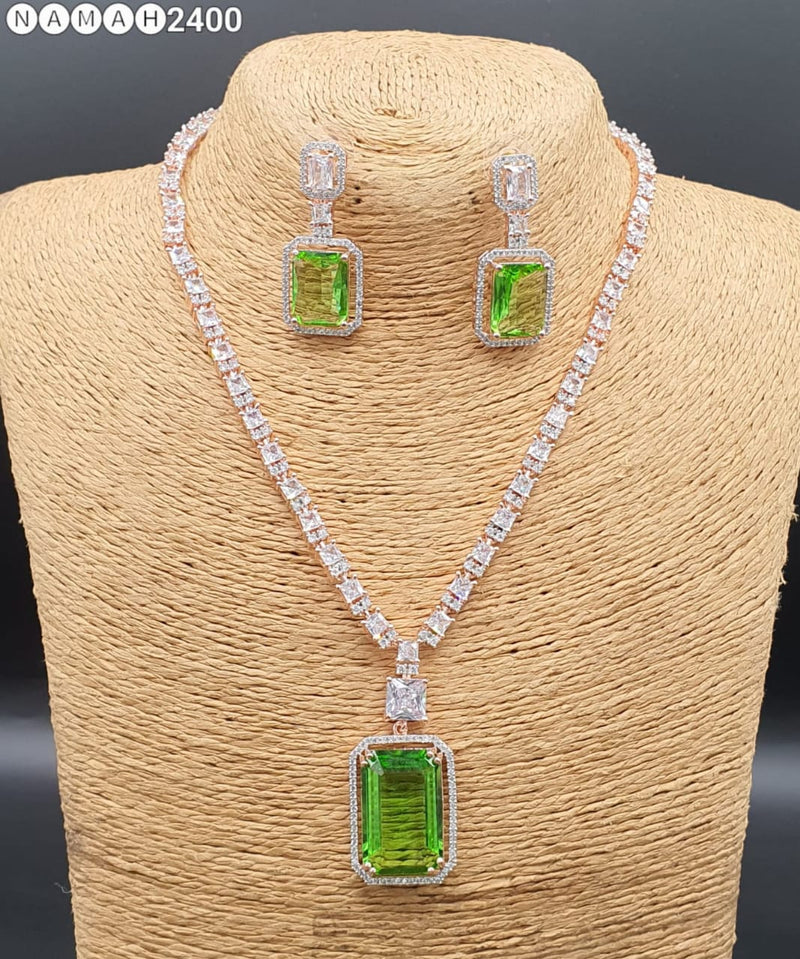 Beautiful American Diamond Jewellery Antique Set with Earrings