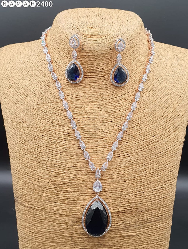 Beautiful American Diamond Jewellery Antique Set with Earrings