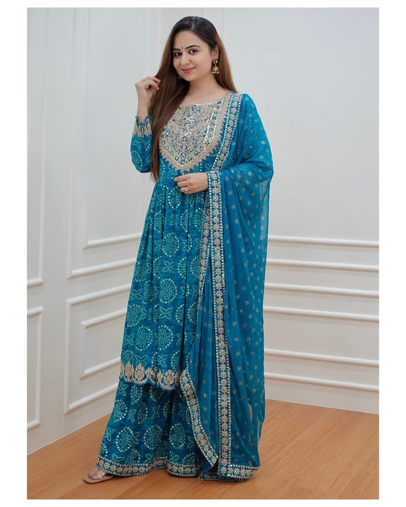 Beautiful Designer Anarkali Sharara Suit