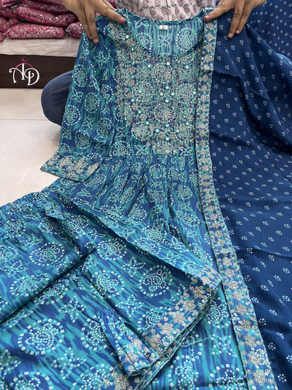 Beautiful Designer Anarkali Sharara Suit