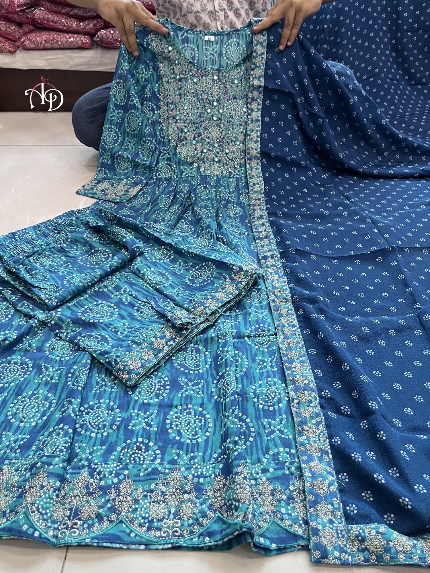 Beautiful Designer Anarkali Sharara Suit