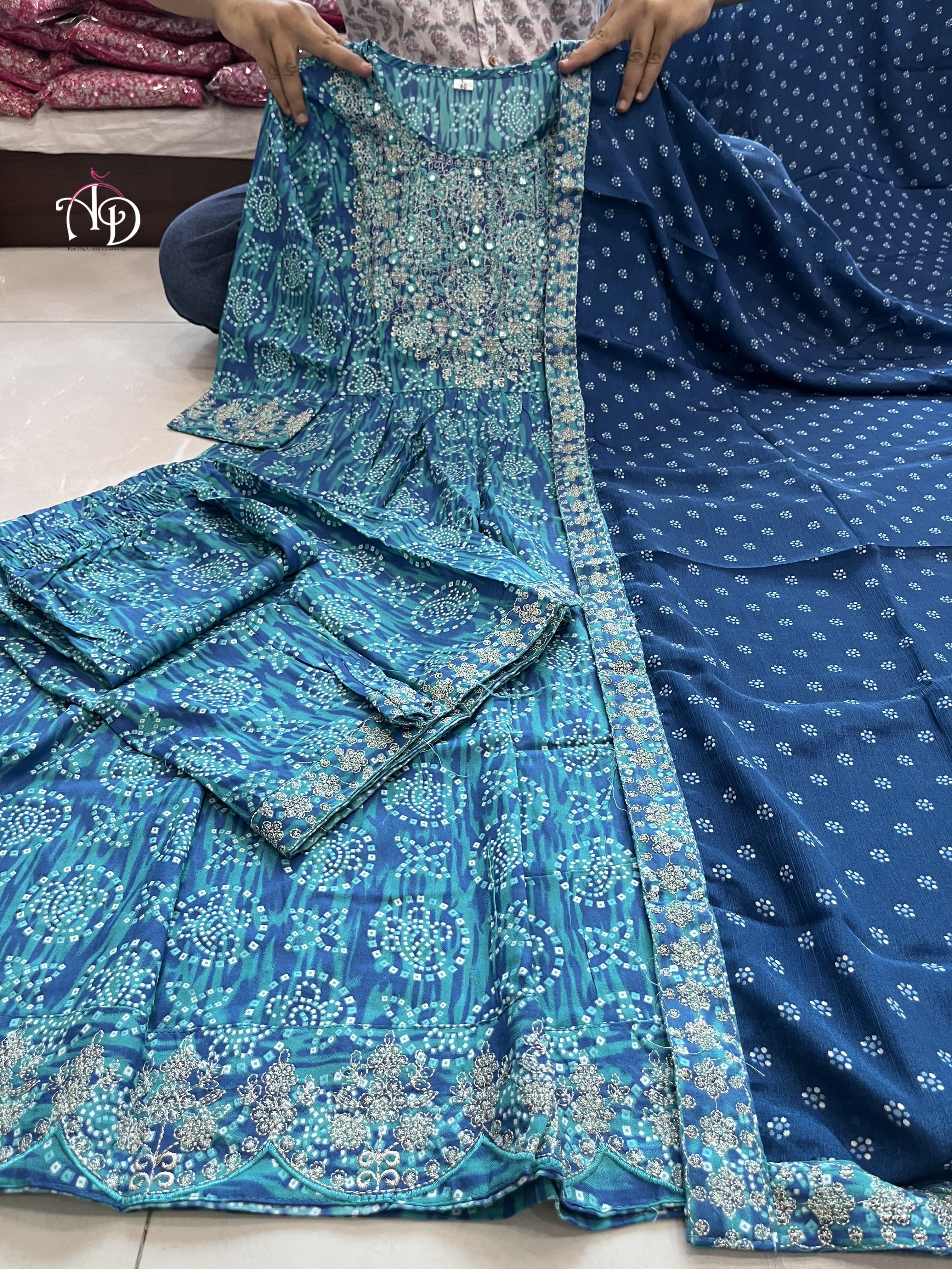 Beautiful Designer Anarkali Sharara Suit