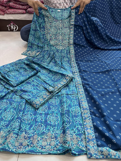 Beautiful Designer Anarkali Sharara Suit