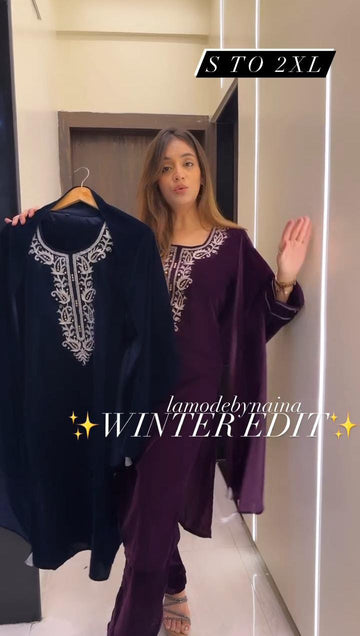 Beautiful Winter Designer Velvet Suit
