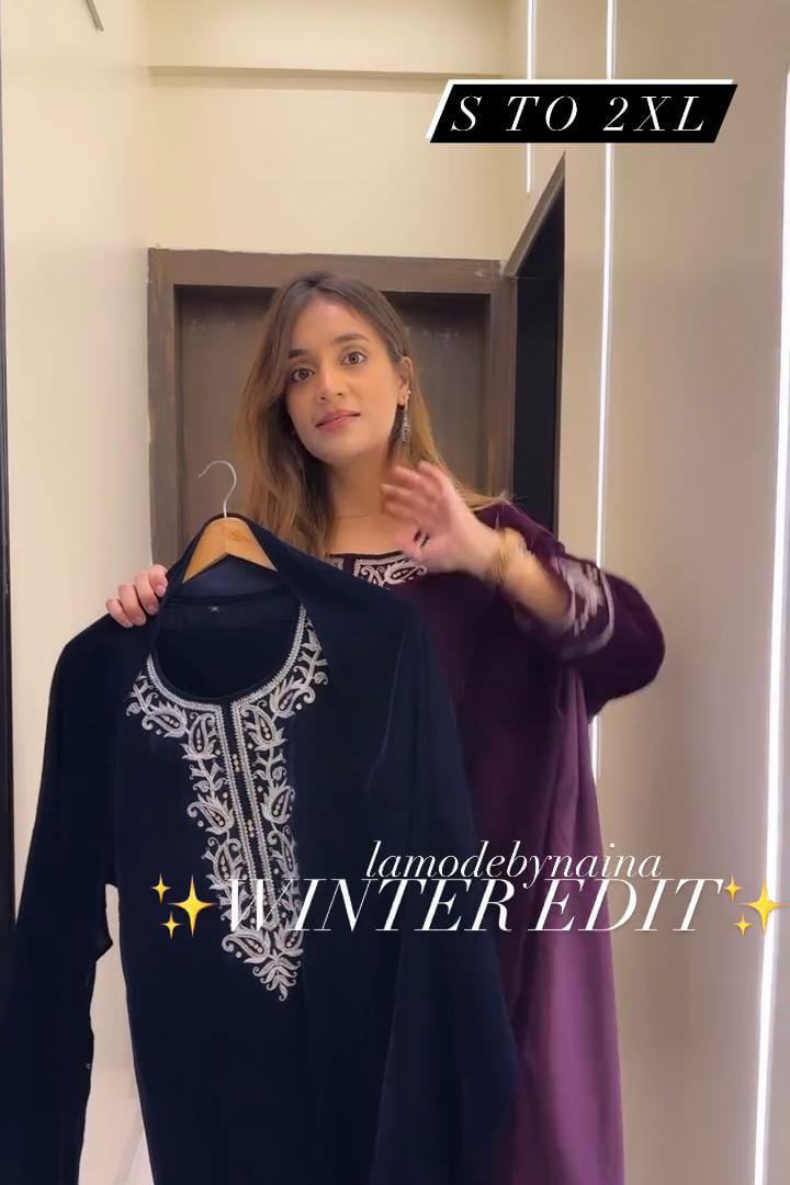 Beautiful Winter Designer Velvet Suit