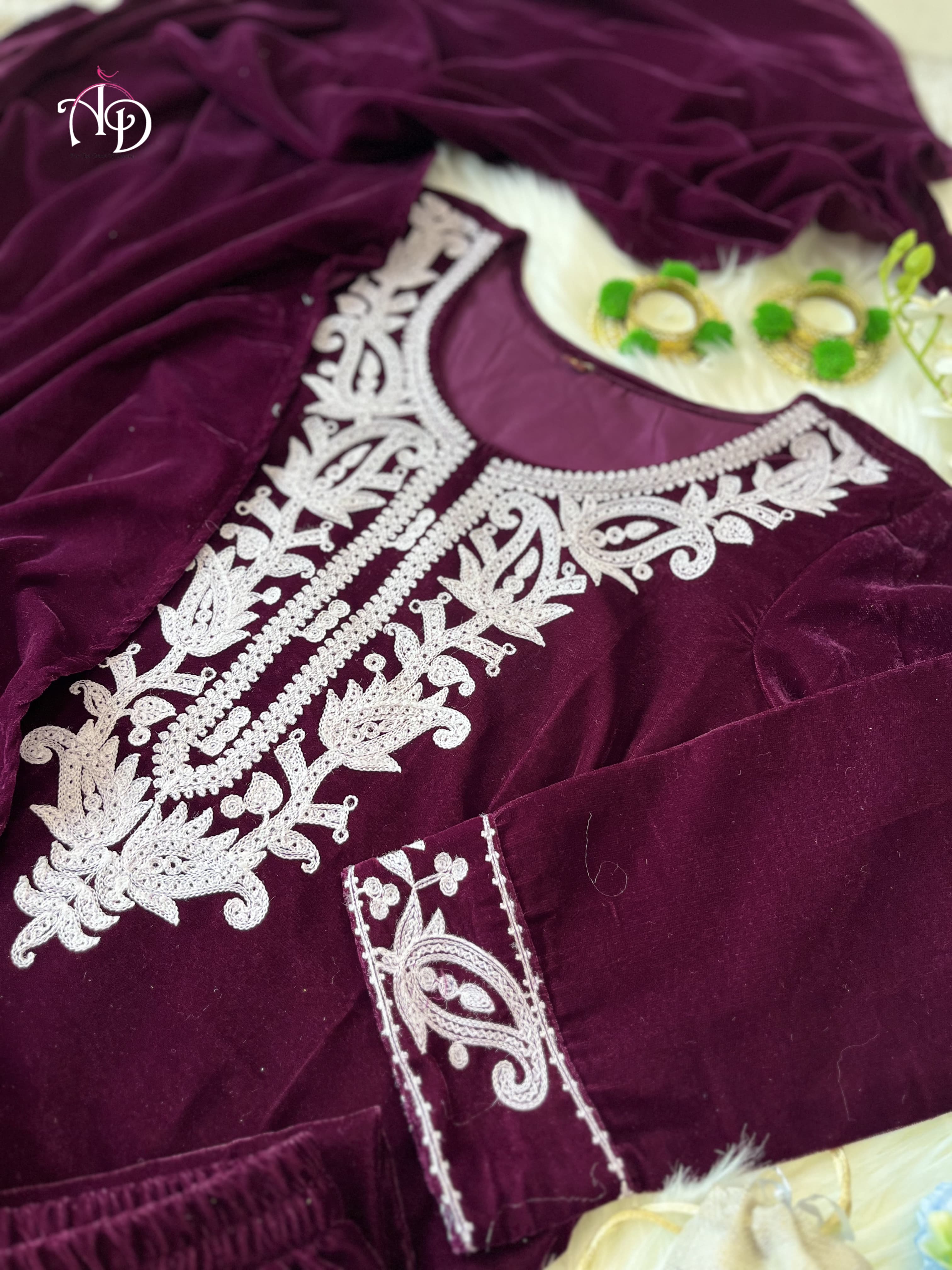 Beautiful Winter Designer Velvet Suit