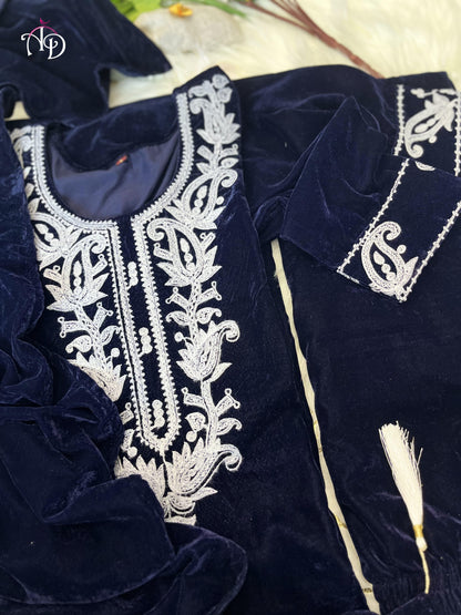 Beautiful Winter Designer Velvet Suit