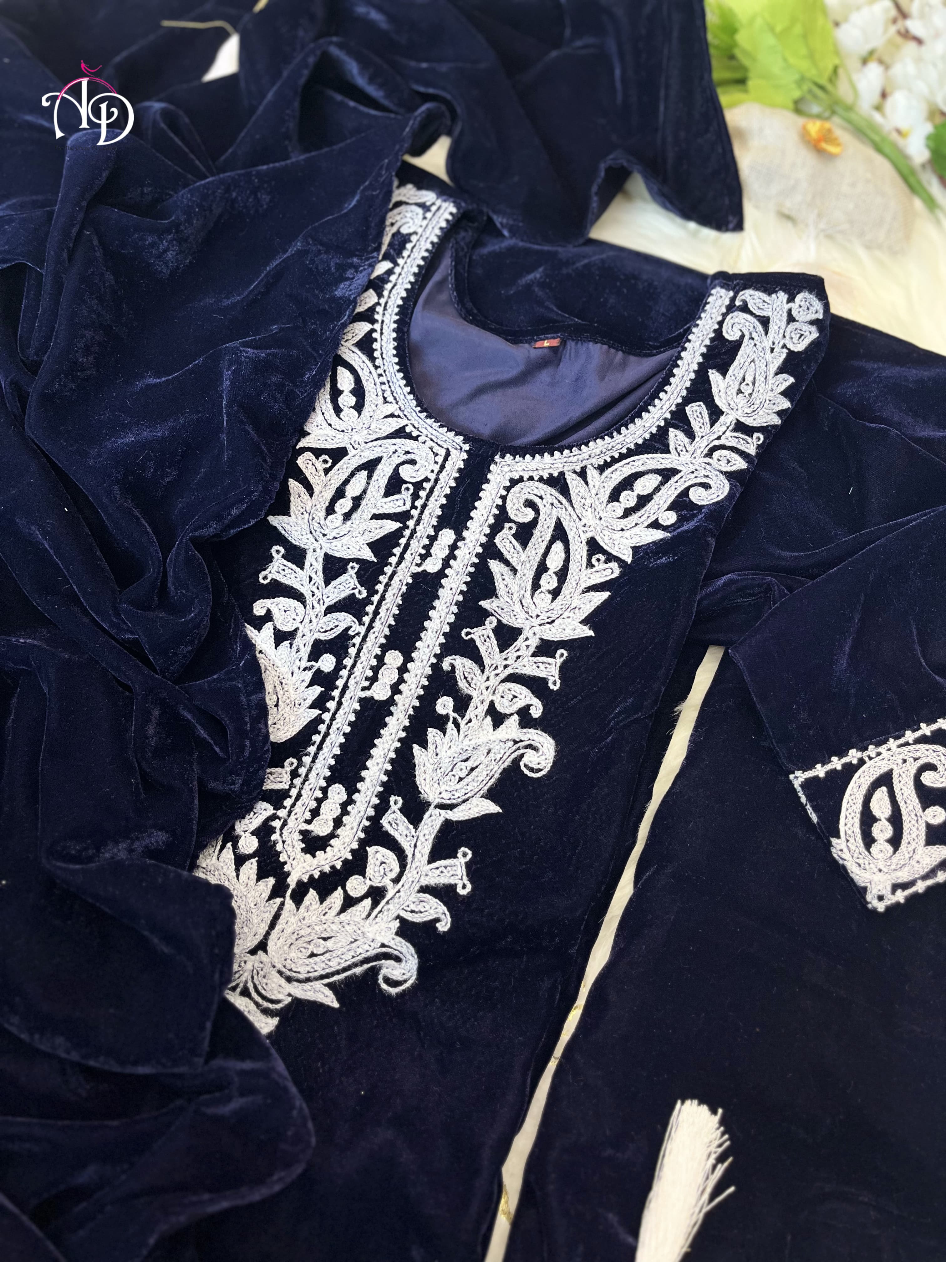 Beautiful Winter Designer Velvet Suit