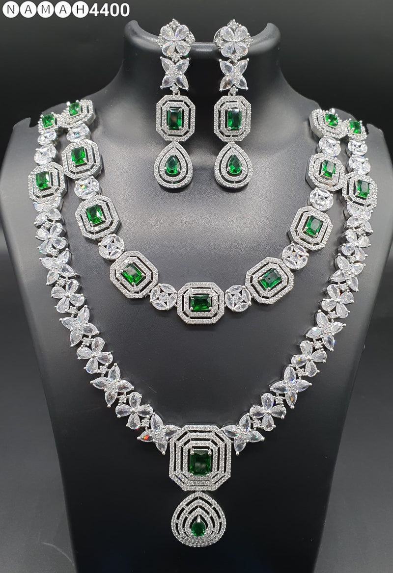 Beautiful American Diamond Jewellery Antique Set with Earrings