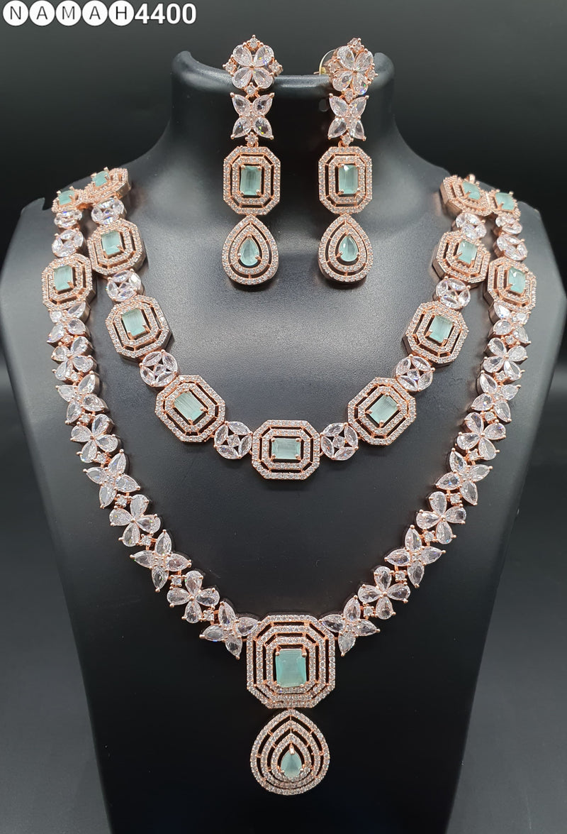 Beautiful American Diamond Jewellery Antique Set with Earrings