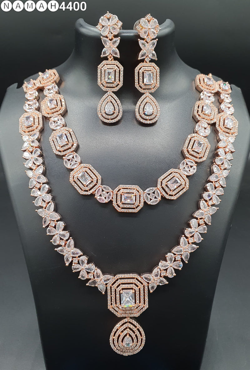 Beautiful American Diamond Jewellery Antique Set with Earrings