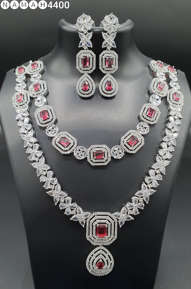 Beautiful American Diamond Jewellery Antique Set with Earrings