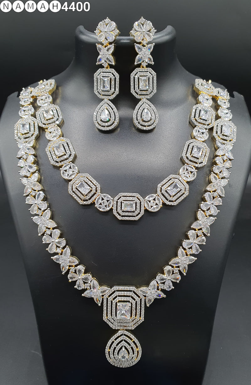 Beautiful American Diamond Jewellery Antique Set with Earrings