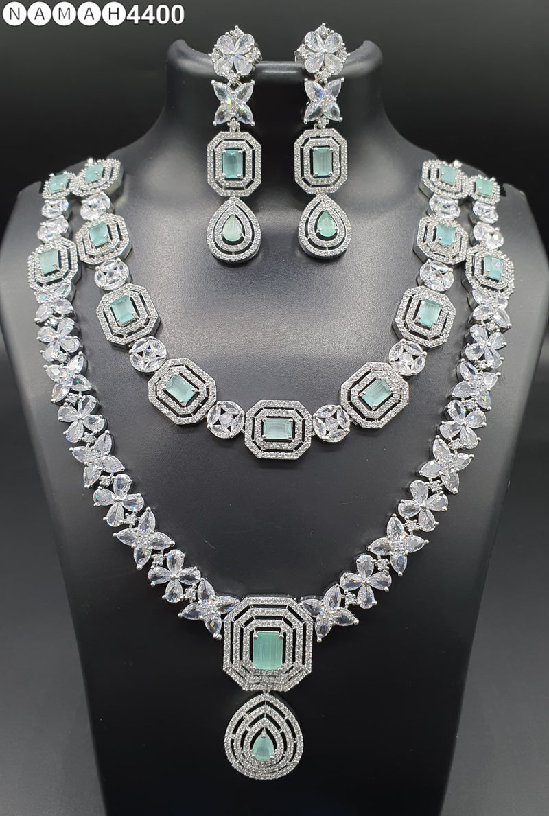 Beautiful American Diamond Jewellery Antique Set with Earrings